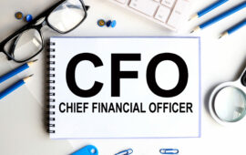 CFO, Chief Financial Officer, TEXT ON white paper on light background